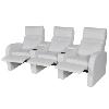 FAUTEUIL 3 places, inclinables, luxe en cuir textile, blanc