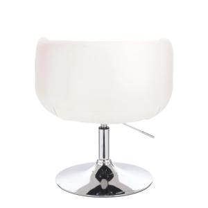 Fauteuil Design Club confort, cuir textile blanc