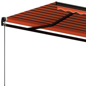STORE BANNE 4.5 x 3.5 m, manuel, toile orange/marron