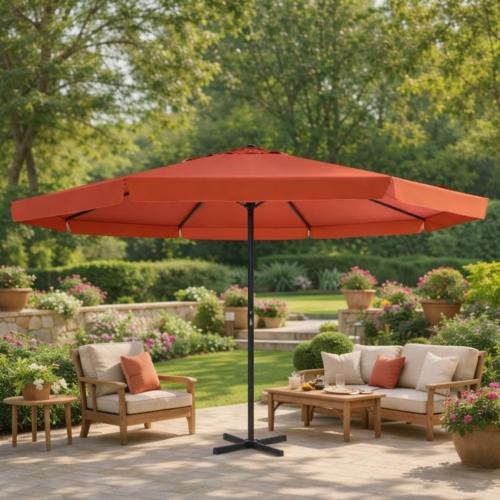 PARASOL rond aluminium, 5 mètres, 9 coloris disponibles