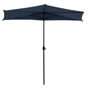 Parasol semi-circulaire, mural, 300 cm, bleu