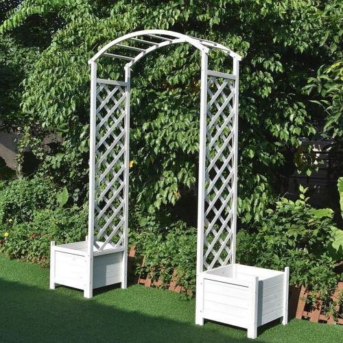 PERGOLA en pin massif, avec bacs, 4 coloris