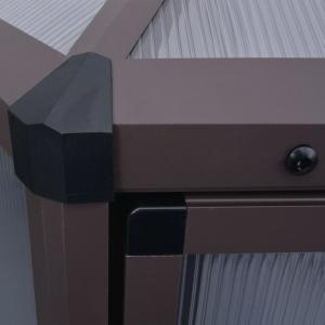 SERRE de jardin hexagonale, aluminium marron