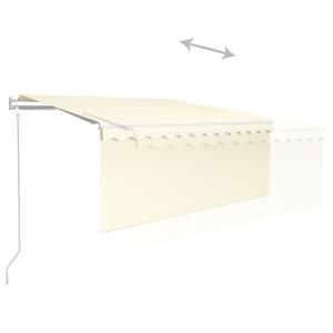 STORE BANNE 400 x 300 cm avec auvent, motorisé, éclairage LED, détecteur de vent, crème