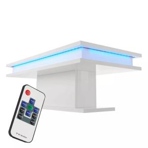 TABLE basse bois, avec éclairage LED, 100 cm, modèle ATIAS, 4 coloris