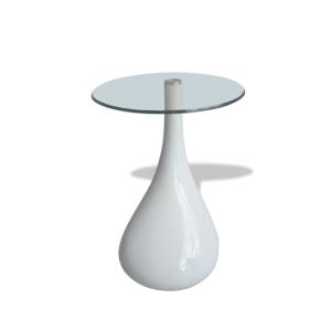 TABLE basse fibre de verre, blanc brillant, lot de 2 