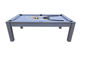 Table BILLARD/ping-pong, XXL 226 cm, grise, avec plateau salle à manger.