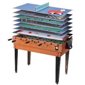 TABLE multi-jeux, 4 coloris, 15 en 1, marron