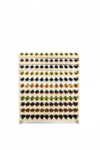 CASIER A VIN, largeur 120 cm, bois massif naturel, 132 bouteilles