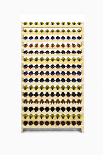 CASIER A VIN, largeur 102 cm, bois massif naturel, 150 bouteilles