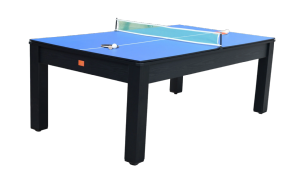 BILLARD anglais/français/ping-pong, NOIR, avec plateau table, 215 cm