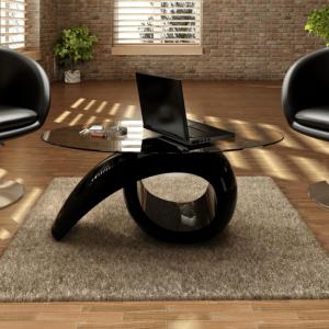 TABLE basse 115 cm, fibre de verre, noir ou blanc