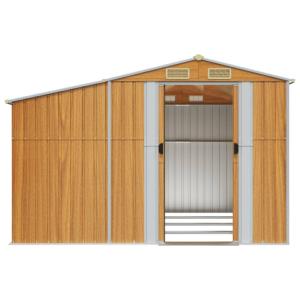 ABRI de jardin métal galvanisé imitation bois , auvent range buches, 10,15 m²