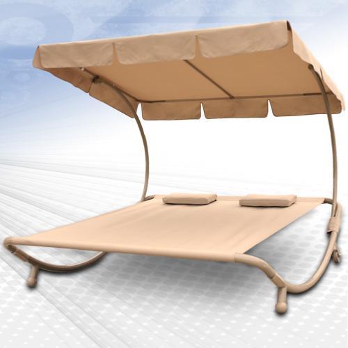 Chaise longue bain de soleil, 2 places, 4 coloris