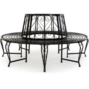 BANC de jardin tour d'arbre en acier laqué, 160 cm