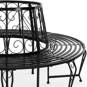 BANC de jardin tour d'arbre en acier laqué, 160 cm