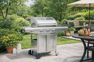 Barbecue Gaz Inox 4 Brûleurs BARUM avec Brûleur Latéral