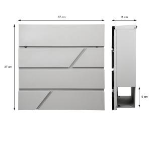 Boîte aux lettres inox de 170 cm, anthracite, gris clair