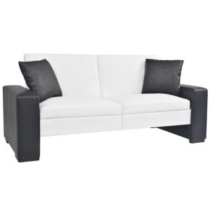 Canapé convertible, design, 2 coloris - Blanc/noir