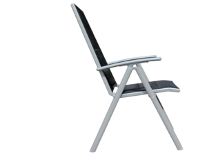 CHAISE pliante aluminium gris-noir, pour salon de jardin