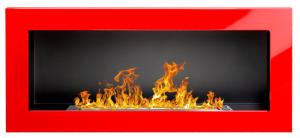 CHEMINEE ETHANOL inox, 90 cm, rouge, COMODORE