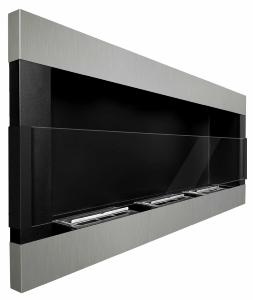 CHEMINEE design INOX noir/gris, modèle VERONE, 120 cm