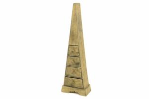 Commode pyramide en bois exotique, 2 coloris