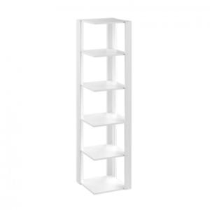 ETAGERE d'angle, 180 cm, 6 plateaux, bois blanc