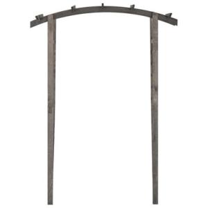 PERGOLA arche en bois gris, avec treillis