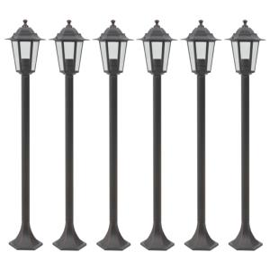 LAMPADAIRES jardin aluminium, lot de 6, coloris blanc, vert ou bronze