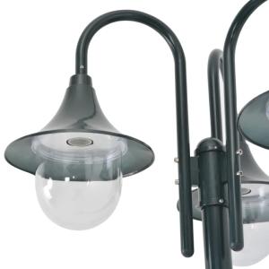 LAMPADAIRE de jardin, 220 cm, vert foncé, 3 globes