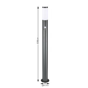 LAMPADAIRE inox anthracite, à détection automatique