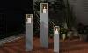 LANTERNES bougies de terrasse, lot de 3, GRIS