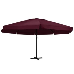 PARASOL aluminium, 6 mètres, toile rouge bordeaux