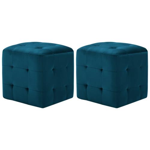POUF cube, habillage velours 5 coloris, lot de 2.