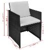 Salon de jardin résine tressée noir, LUXE, 12 fauteuils, modèle RIO