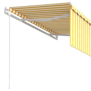 STORE BANNE 500 x 300 cm, auvent jaune/blanc, motorisé