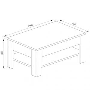 TABLE basse design, aspect chêne, modèle Kiel