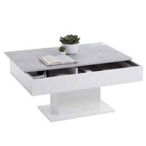 TABLE basse coulissante, 100 x 65 cm, gris béton