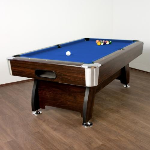 BILLARD PRO, marron, taille 245 cm avec tapis bleu