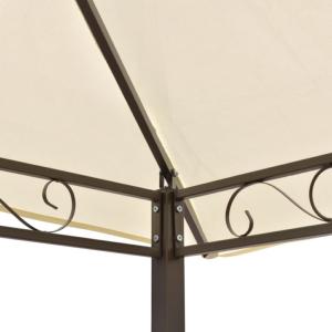 Tonnelle de jardin complète, avec bancs et table, toit blanc