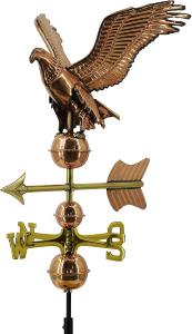 Girouette aigle 3D en cuivre et laiton – Décoration jardin & toiture