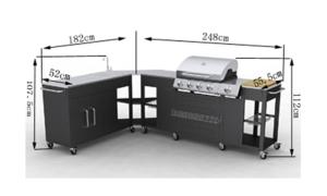 BARBECUE GAZ / grand  MEUBLE CUISINE d'angle modulable