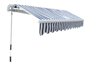 STORE BANNE 350 x 250 cm, motorisé, toile bleu/blanc