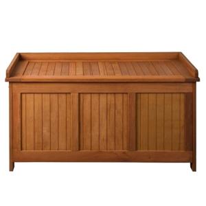 COFFRE / BANC de rangement en bois exotique, 115 cm