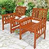 BANC de jardin double avec table en ACACIA