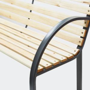 Banc de jardin, métal et bois, 120 cm