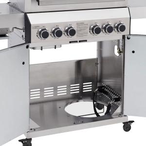 Barbecue à Gaz Inox KANSAS 6 Brûleurs 21 kW avec Brûleur Infrarouge, Brûleur Latéral et Housse