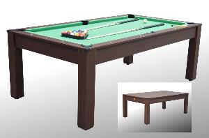 Table BILLARD/ping-pong, marron, avec plateau salle à manger, 215 cm