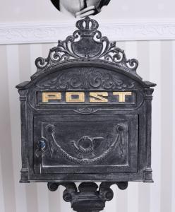 Boîte aux lettres, Antique GRIS, en fonte véritable